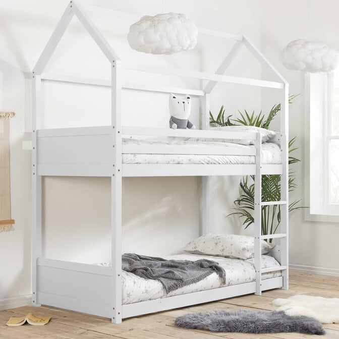 kids white home bunk bed