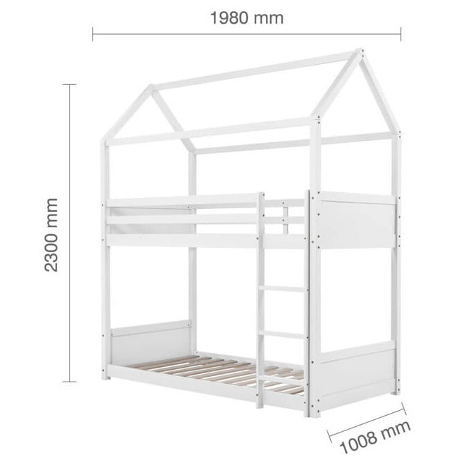 Diagram of a kids bunk bed.
