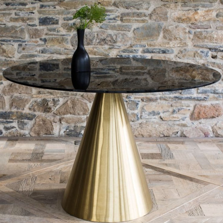 Large Brass Circular Dining Table