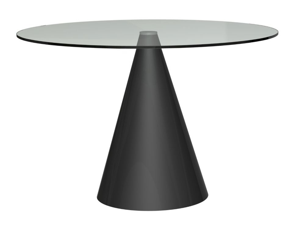 Large Black Circular Dining Table