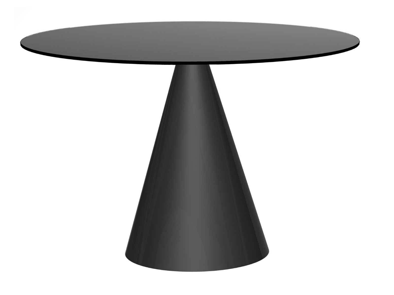 Large Black Circular Dining Table