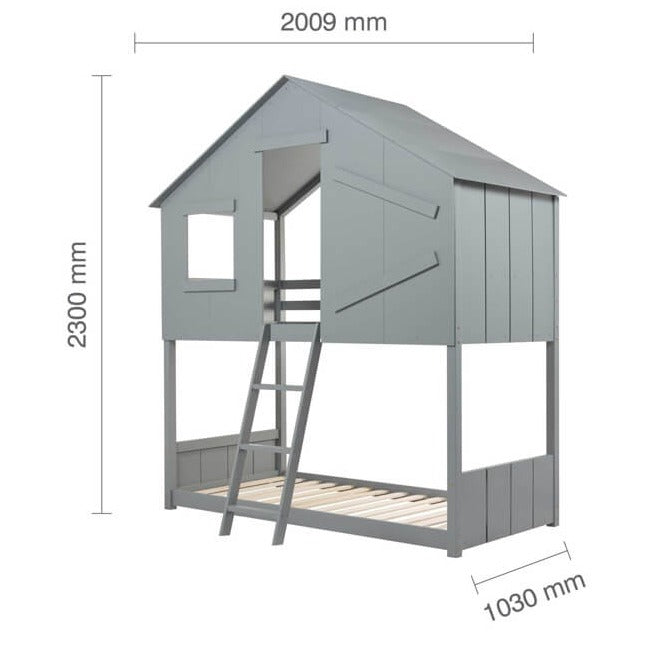 grey jungle house kids bunk bed