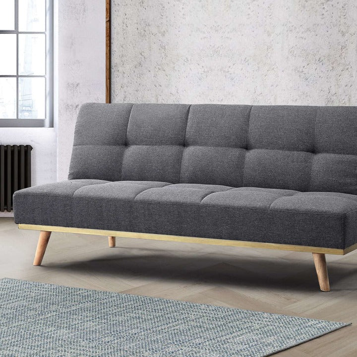 grey fabric sofa bed