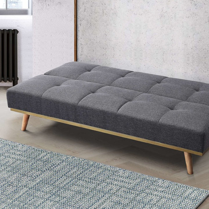 grey fabric sofa bed
