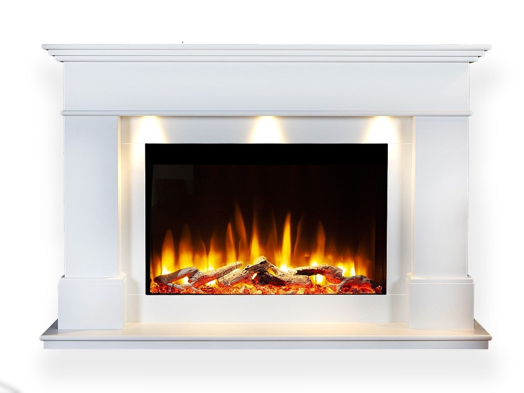 Ultiflame VR Adour Aleesia Illumia Electric Fireplace Suite - Smooth White